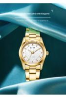 Reloj para Mujer de Acero Inoxidable 2025 Diseño Nórdico Minimalista, Esfera Dorada Luminiscente, Movimiento MIYOTA Japonés, 3ATM Impermeable, Ideal para Ejecutivas y Regalos de Lujo - details 3