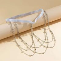 Ingemark Kpop banda elástica blanca cuentas de borlas pierna muslo cadena para mujer Bikini Festival de verano joyería corporal accesorios de boda nuevo - details 8