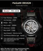 Reloj de Lujo de Negocios PAGANI DIZAINE Reloj Mecánico Automático Diseño de Esqueleto de Cuero - details 3