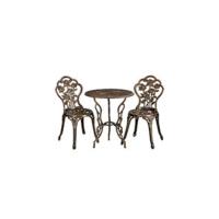 Conjunto de Mesa y Sillas Exterior Juego de Muebles de Aluminio para Jardín Balcón Terraza Blanco, 44x44x85,5cm - details 10