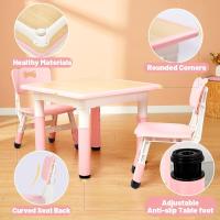 Juego de Mesa y 2 sillas para niños, Altura Ajustable, Juego de Mesa y Silla para niños de 3 a 8 años, fácil de Limpiar, Aprobado por CPC y CE (Juego de 3 Piezas), Color Azul - details 44