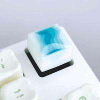 Seawater Corrugated 1 Key ESC Cherry Profile 3D Resin Blue Light Transmission Custom Keycap for nical Keyboard Gift - details 1