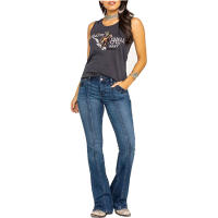 Vaqueros elásticos de tiro medio para mujer, Jeans de moda, Luscious Curvy Bootcut, Insta - details 4