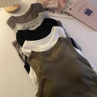1/2 Unidades. Sujetador deportivo en la espalda para mujer, chaleco sin mangas, parte superior de tubo delgada, ropa interior con almohadillas para sujetador, camiseta interior, Top corto elástico coreano - details 9