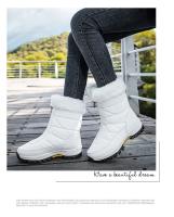Botas de nieve cálidas de terciopelo para mujer, Botines altos, cómodos, zapatos de senderismo de fondo grueso, Invierno - details 13