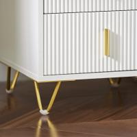 Mesita de Noche Mesa Auxiliar Mobiliario de Salón Moderno con 2 cajones L40xP40xH47 cm ES - details 5