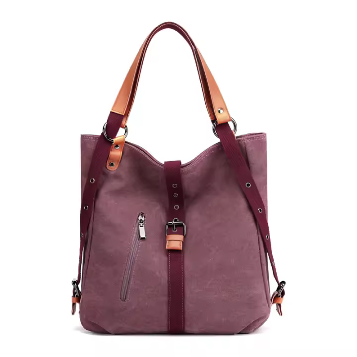 Bolso multifuncional de lona con hebilla, bolso de moda para mujer - 1