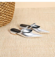 Zapatos planos puntiagudos con cadena de diamantes de imitación plateados - details 29