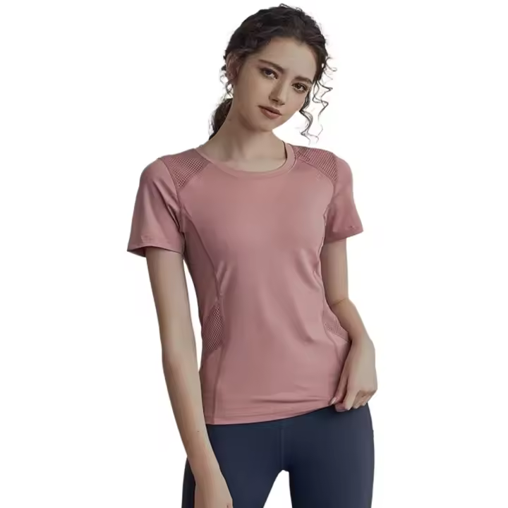 Nueva Ropa Deportiva de Yoga para Mujer Camiseta de Manga Corta de Secado Rápido - 1