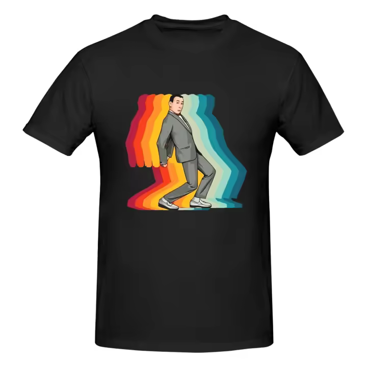 Camiseta Unisex Retro Skate 180g Algodón – Diseño Psicodélico Arcoíris – Estilo Vintage Funky y Divertido - 1