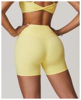 Pantalones cortos sólidos para mujer, pantalones cortos de Yoga para correr, Push Up, entrenamiento, gimnasio, pantalones cortos deportivos de cintura alta, mallas cortas, ropa de Yoga - details 8
