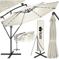 Parasol Excentrico de Sombrilla con 32 Luces LED Solar Giratorio 360º, Protección UV - details 0