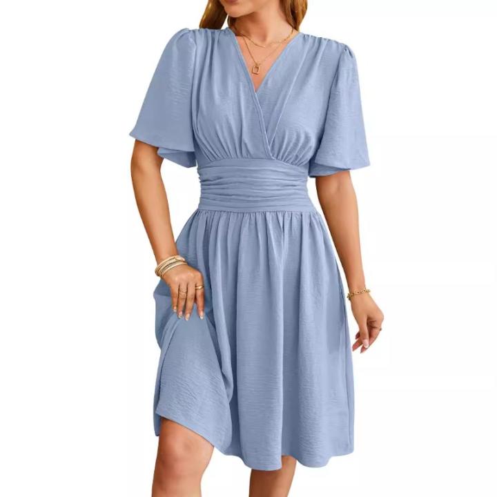 Vestidos acampanados de Manga Acampanada en V Entallado Primavera ...
