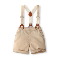 Conjunto de tirantes de manga corta para niños, ropa de tres piezas, estilo británico, Verano - details 2