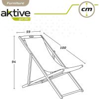 medidas 59x106x94 cm, asiento beige, respaldo reclinable, 3 posiciones, Mecedora jardín exterior, Mueble terraza - details 6