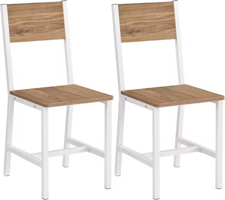 Juego de 2 Sillas de Comedor, Marco de Acero, Estilo Industrial, para Comedor, Salón, Cocina, Marrón Rústico y Negro Tinta LDC092B01V1 - 1