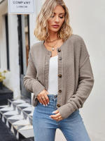 Cárdigan Vintage de punto para mujer, abrigo holgado con botones, a la moda, otoño e invierno, 2023 - details 15