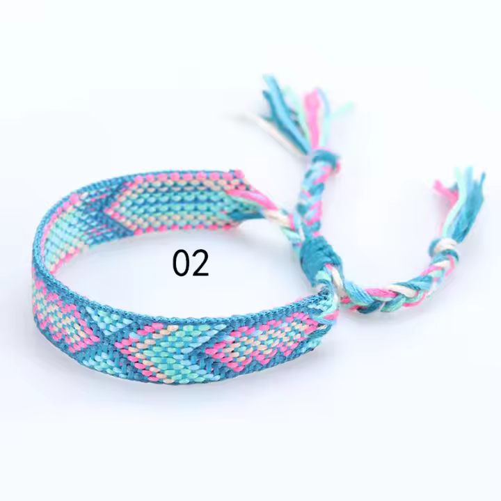 Pulsera de la Amistad tejida para hombre y mujer, brazalete de cuerda trenzada hecha a mano con borlas ajustables, 2 piezas - 1