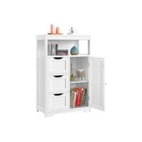 Mueble de Baño de Madera Lacada Estante de Almacenamiento de Suelo Estrecho con Puertas Correderas - details 11