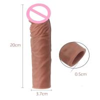 Leten-manga de extensión realista, condones reutilizables de silicona para retrasar el alargador, consolador potenciador, Juguetes sexuales - details 5