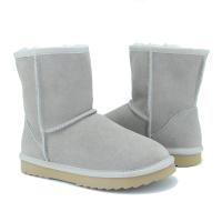 Botas de nieve básicas clásicas de Australia para mujer, zapatos de goma antideslizantes cálidos de invierno con forro de lana de cuero genuino a media pantorrilla - details 1