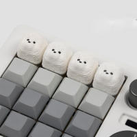 Tecla personalizada de goteo de resina hecha a mano, Teclado mecánico, lindo Oso Blanco, regalo de vacaciones - details 2