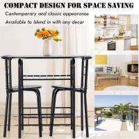 Juego de Sillas de Cocina Pequeña para 2 Personas Conjunto de Muebles de 3 Piezas con Estante - details 2