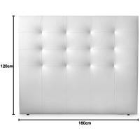 Cabecero París Acolchado, Tapizado en Polipiel Alta Gama, Blanco, 160 x 120 cm (Cama 150) - details 4