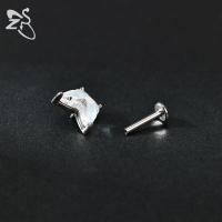 ZS 1 pieza 16G Piercing de labio Labret de acero inoxidable para mujeres y niñas, colorido, con forma de luna y mariposa, para cartílago, tragus y hélice, 8MM - details 5