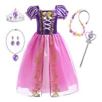 Vestido de fiesta de cumpleaños de princesa púrpura para niñas pequeñas, disfraz de Halloween, Pascua, carvinal, vestido de fiesta de vacaciones para niñas - details 19