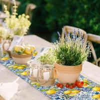 Mantel de Mesa de Lino de Limón de Verano Decoración de Fiesta de Campo de Paja Reutilizable para Boda y Cocina - details 3