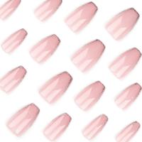24pcs Uñas De Ballerina Largas Falsas En Color Rosa Puro Francés Uñas Postizas Completo Cubierta Presión En DIY Desmontables Para Fiesta - details 2
