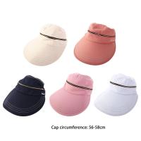 Sombrero con visera plegable de Color sólido con lazo, tapa vacía para mujer, gorra de ciclismo para mujer, sombrero de pescador, sombrero para el sol extraíble, sombrero de cubo - details 14