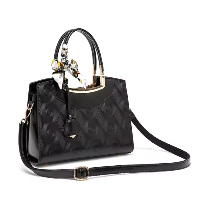 Bolso de mujer nuevo, ligero, de lujo, versátil, con relieve de color sólido. - 1