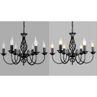 Candelabros de hierro forjado para decoración de interiores, lámparas modernas de color negro para comedor, sala de estar y hotel - details 4