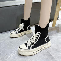 Calcetines elásticos transpirables de punto botas de suela gruesa casual de tubo corto zapatos individuales de caña alta - details 18