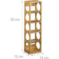 4 Botelleros Vino, Soportes Botellas, Estantes con 5 Baldas, Estanterías para Bebidas, Bambú, 53 x 14 x 12 cm - details 14