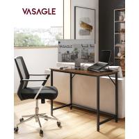 Mesa Oficina Pequeña y Estación Trabajo, Mesa para Teletrabajo, Estudio, Dormitorio, 50 x 100 x 76 cm, Estilo Industrial, Estructura Metal, Marrón Rústico y Negro Tinta LWD41X - details 1