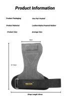 Guantes de gimnasio de piel de vaca, empuñaduras antideslizantes, cinturón de peso, almohadillas de levantamiento, entrenamiento de peso muerto, protección de palma para Fitness, protectores de entrenamiento, 2 uds. - details 8