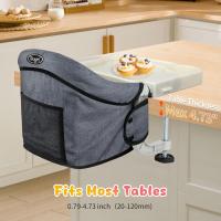 Mesa para Bebé, Trona Portátil Plegable con Arnés de Seguridad, Asiento Enganchable infantil con Bolsa de Transporte para Casa y Viajes (Azul) - details 10