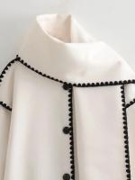 Chaqueta elegante suelta de media temporada para mujer, cuello con bufanda en zigzag, ropa de moda, otoño e invierno, 2024 - details 24