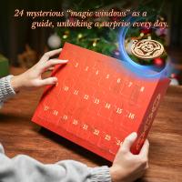 Calendario clásico de cuenta regresiva navideña de madera con 24 cajas ciegas - Decoración de árbol de Adviento de bricolaje, coleccionables de decoración del hogar con temática de plantas - Regalo de Navidad ideal para familiares y amigos - Lo mejor para - details 7