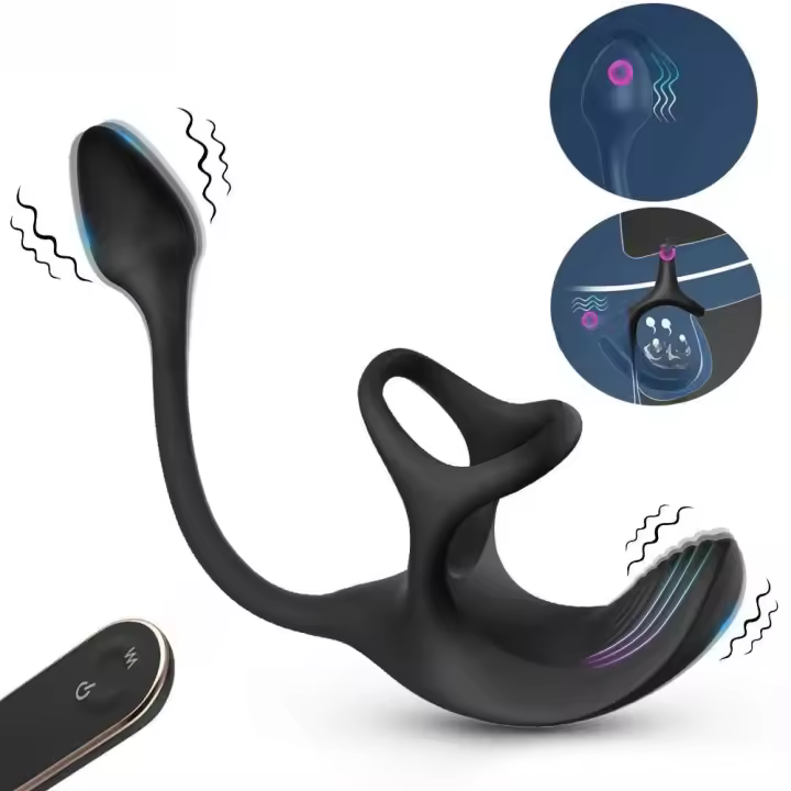Leten HESEKS anillo vibratorio estimulador Traint con bala Control remoto Anal Butt Plug masajeador de próstata juguete sexual para hombres - 1