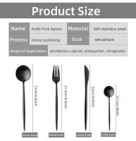 Juego de vajilla de cocina de acero inoxidable, juego de 24 piezas, cuchillo, cuchara, tenedor, Apto para lavavajillas - details 10