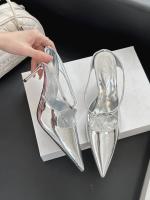 Bolsa de tacón fino de charol puntiagudo cabeza media zapatillas mujer desgaste nueva plata tacón alto medio Toller zapatos individuales - details 41