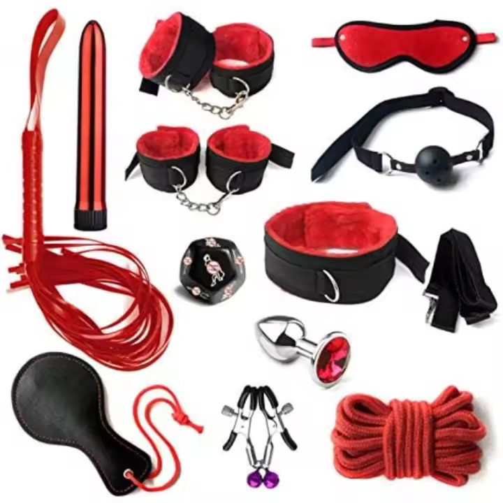masaje juguetes Sexuales BDSM Ajuste esposas Eroticos para Pareja juguetes Eroticos para Adultos juguetes Eroticos para Pareja Sexuales sexo hombre mujer apriete 13 piezas - 1