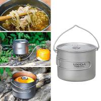 Lixada - maceta colgante portátil de titanio ultraligera, 900 ml/1600 ml, con asa plegable con tapa, utilizada para acampar al aire libre, hacer senderismo, - details 62