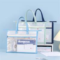 Bolsa de almacenamiento de archivos transparente A3/A4, bolsa impermeable multicapa con cremallera, bolsa gruesa con asa, estuche de portafolio de arte, bolsa de almacenamiento de libros - details 4