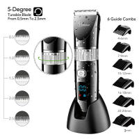 Cortapelos Profesional HATTEKER Cuchilla Cerámica Impermeable Pantalla LED Para Barba - details 3