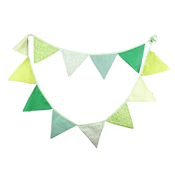 Pancarta de algodón de 10,5 pies para celebración, banderas reutilizables para Festival triangular, decoración para fiesta de cumpleaños, Halloween, aniversario de Navidad - 1
